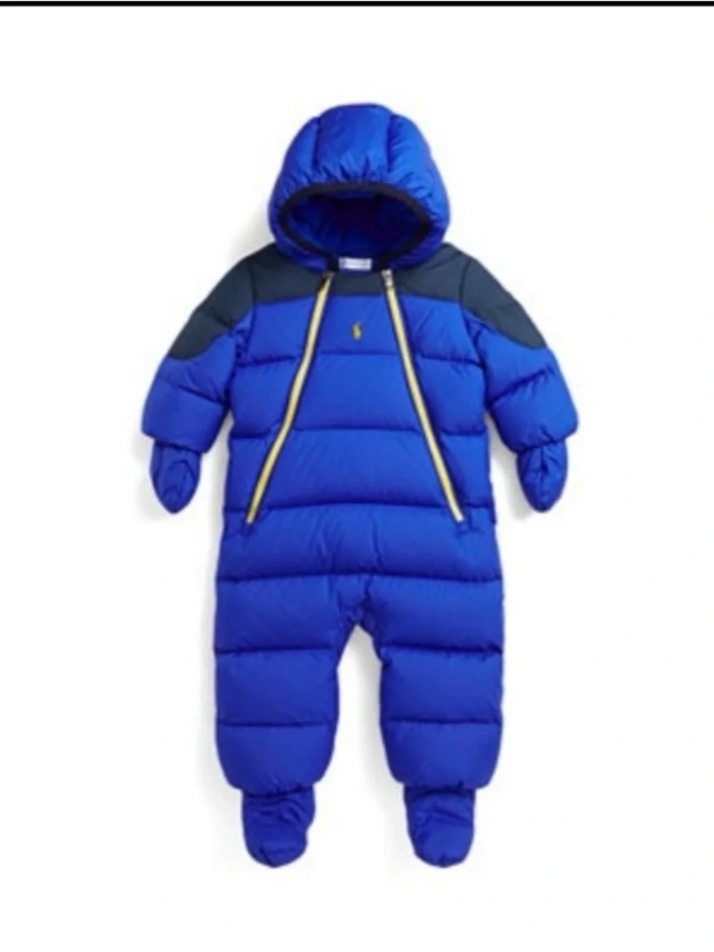 NWT Ralph Lauren Baby One-Piece Snowsuit Bunting with Mittens and Booties 3M